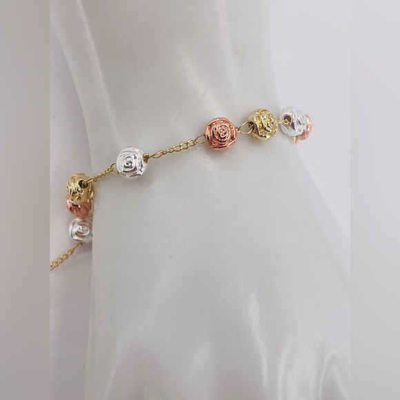 Virgin of Guadalupe Rosary Bracelet Italian  18k Gold plated - Picture 4 of 6